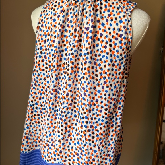 Maeve Red and Blue Relaxed Notched Collar Blouse - Picture 2 of 3